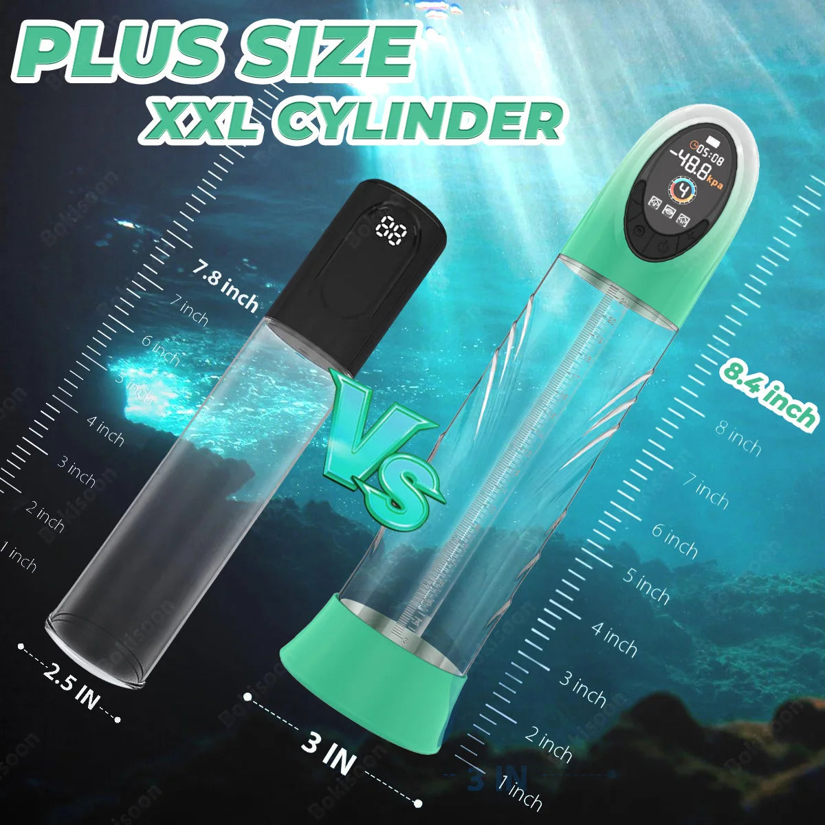 Penis Pump Male Sex Toys Electric Vacuum IPX7 Waterproof LCD Display 4 Pressure Levels 9 Suction Training Penis Extender Bigger