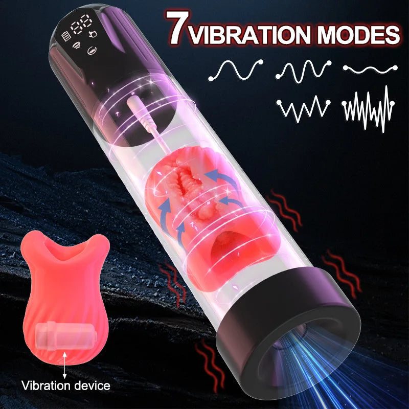 Electric Penis Pump with 5 Suction 6 Training Modes Automatic Male Masturbator LCD Pumps Enlargers Ault Sex Toys For Men