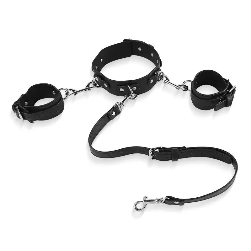 BDSM Sexual Couples Training Kit Metal Anal Hook Necklace Bondage Handcuffs Sex Toys for Women Sadomasochism Accessories
