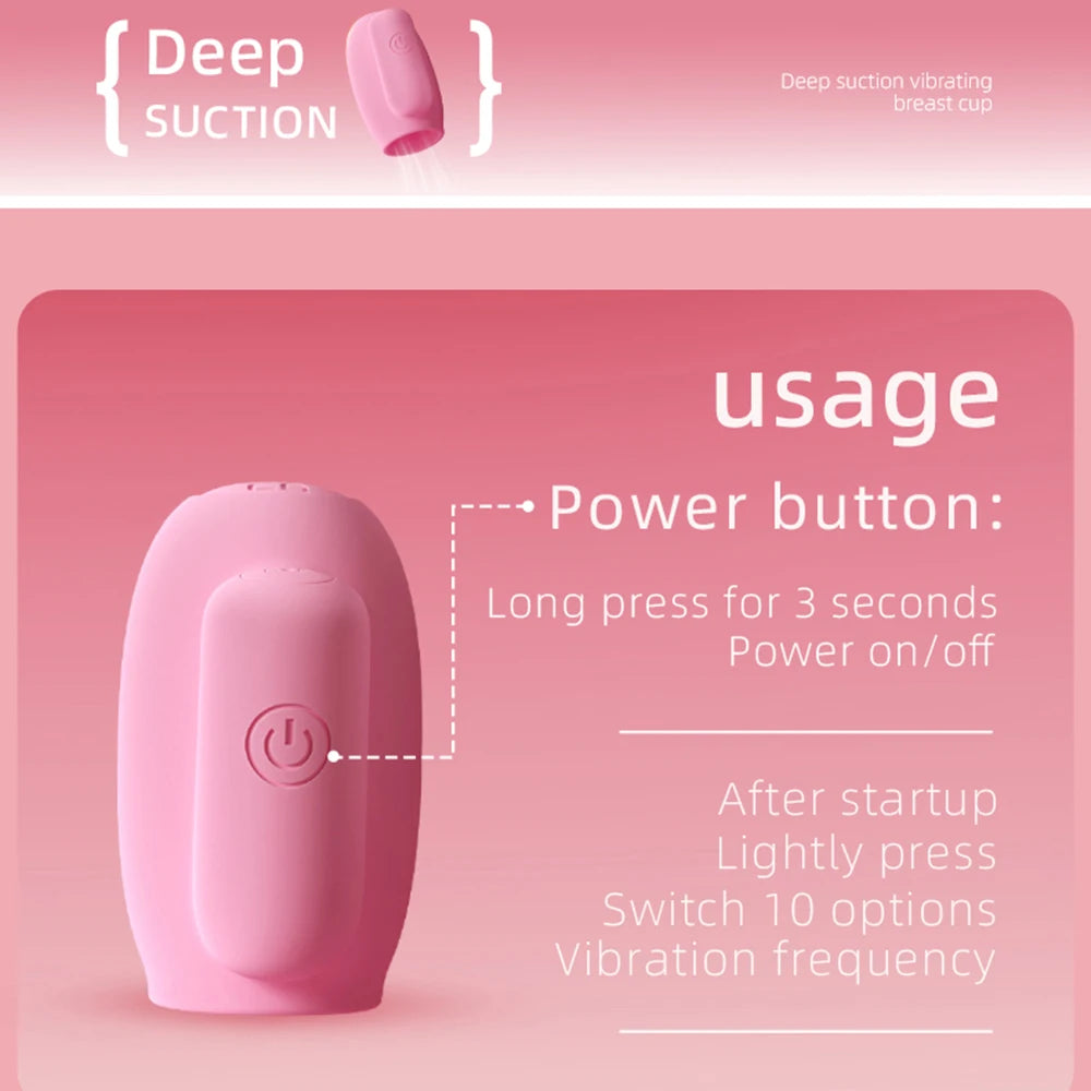 10 Frequency Nipple Sucking Vibrator Pink G Spot Nipple Breast Massage Adult Sex Toys for Women Female Masturbating Supplies