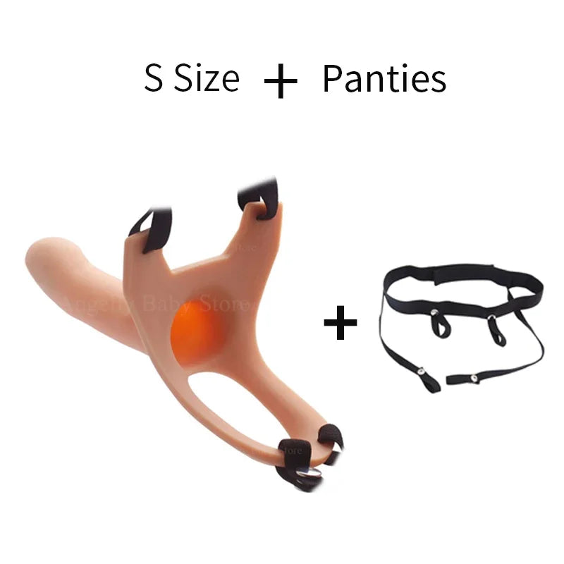 GaGu Hollow Silicone Strapon Dildo For Men Penis Pump Extend Strap On Dildo No Vibration Strap-On Penis Extender With Harness