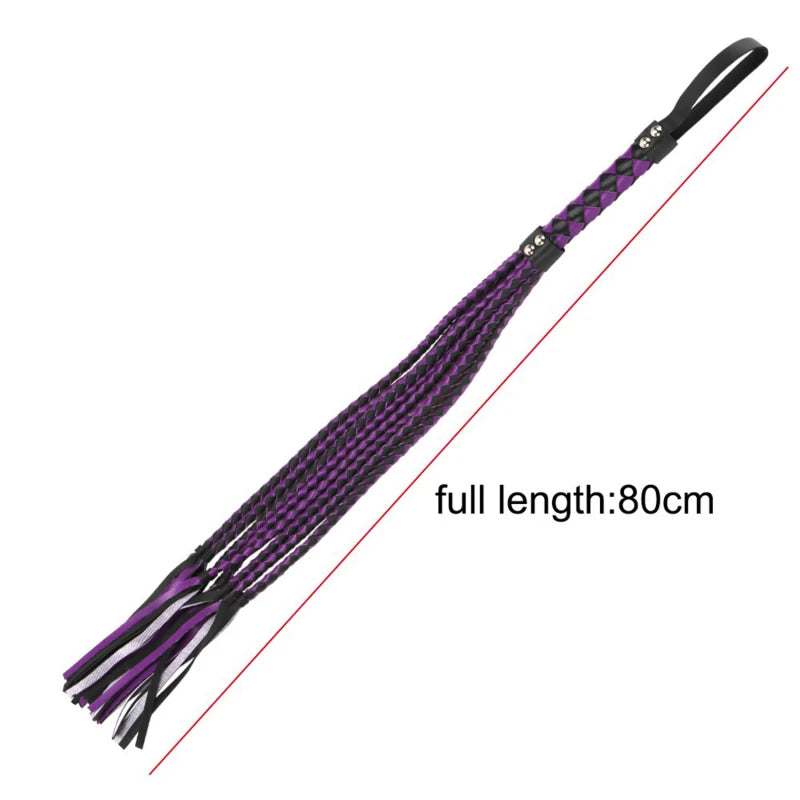 PU Leather Flogger Frisky Imprint Spanking Paddle Beat Submissive Sex Play Horse Crop Training Whip For Equestrian Riding Bat
