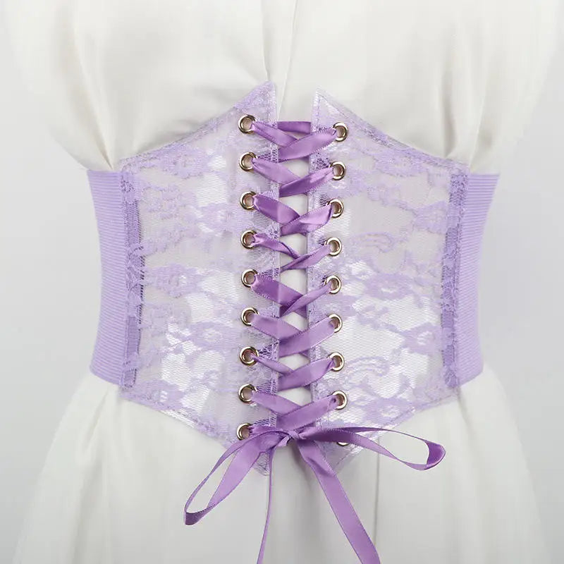 Fashionable Waistband Women's Lace-up Corset Belt, Retro Style For Ladies Suitable For Casual Wear And Special Occasions