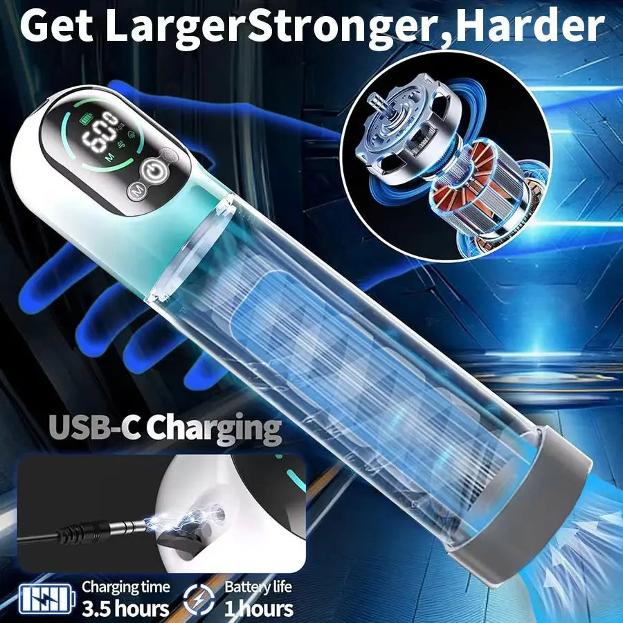 Electric Penis Pump with 5 Suction 6 Training Modes Automatic Male Masturbator LCD Pumps Enlargers Ault Sex Toys For Men