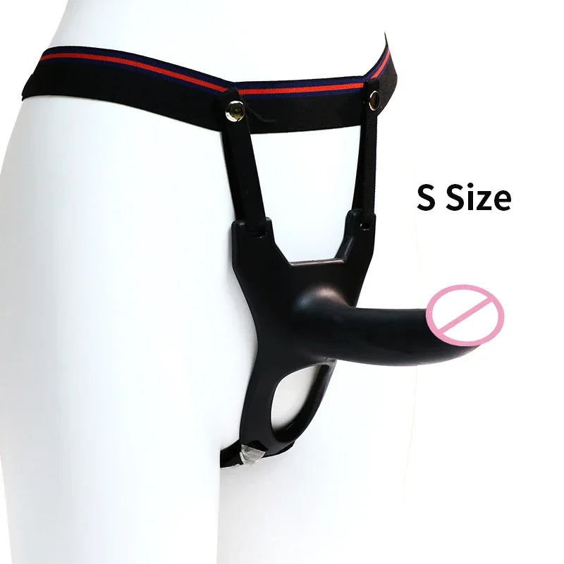 GaGu Hollow Silicone Strapon Dildo For Men Penis Pump Extend Strap On Dildo No Vibration Strap-On Penis Extender With Harness