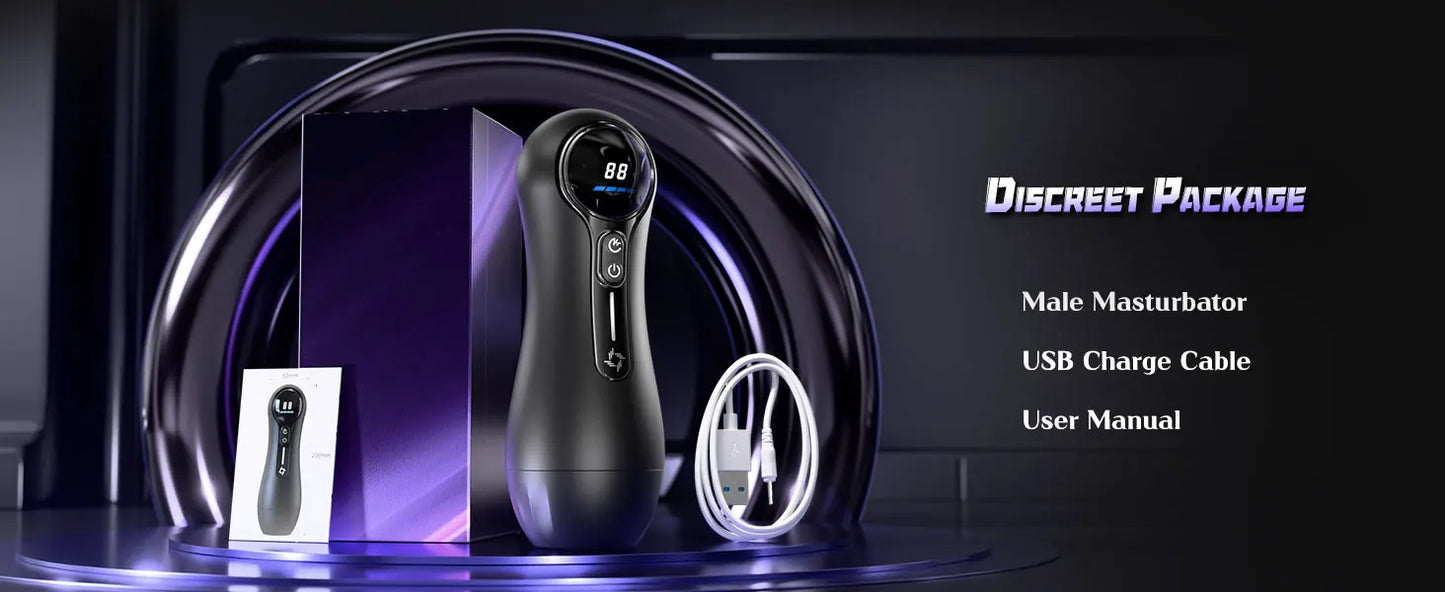 Male Masturbator Penis Pump Adult Sex Toys with 4 Sucking 9 Vibration Modes LED Display Pocket Pussy Realistic Vagina for 18 Men