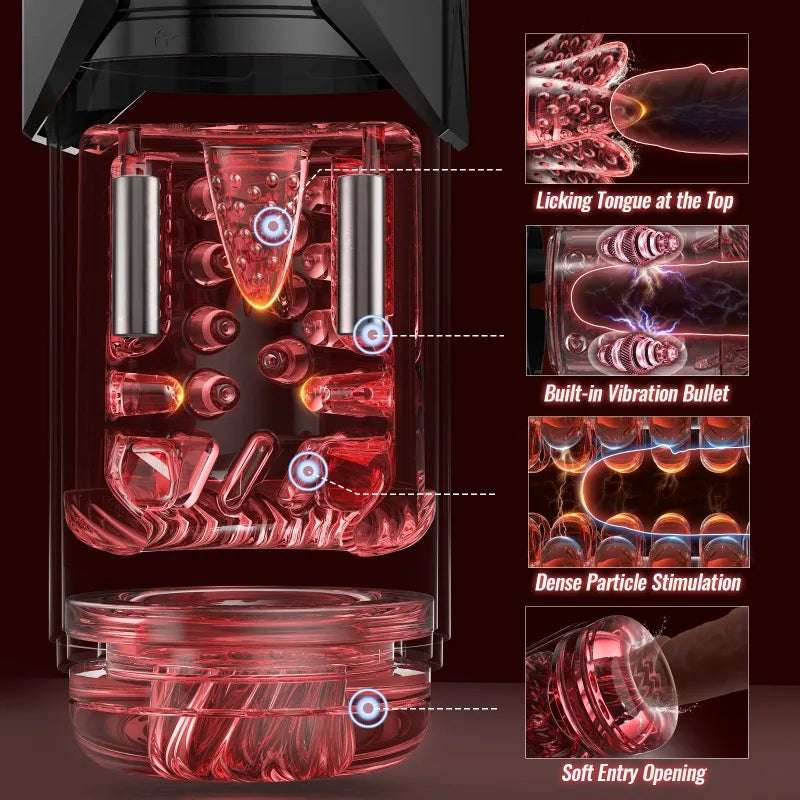 Male Masturbator Sex Toys for Men Penis Pump Stroker Sucking Thrusting Rotating Licking Pocket Pussy Blowjob APP Sex Machine