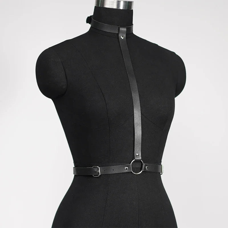 BDSM Bondage Body Garter Belt Women Erotic Lingerie Set Sexy PU Leather Corset Harness Porno Underwear Set Gothic Lenceria 2024