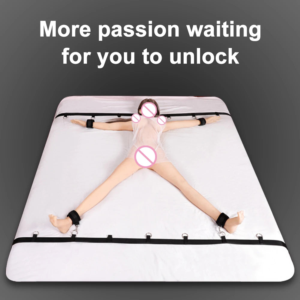 BDSM Adult Sex Toy Kits Sets for Sexy Games Bondage Mask Set Feather Handcuffs Ankle Cuff Restraints for Couple Sexual Aids ﻿18+