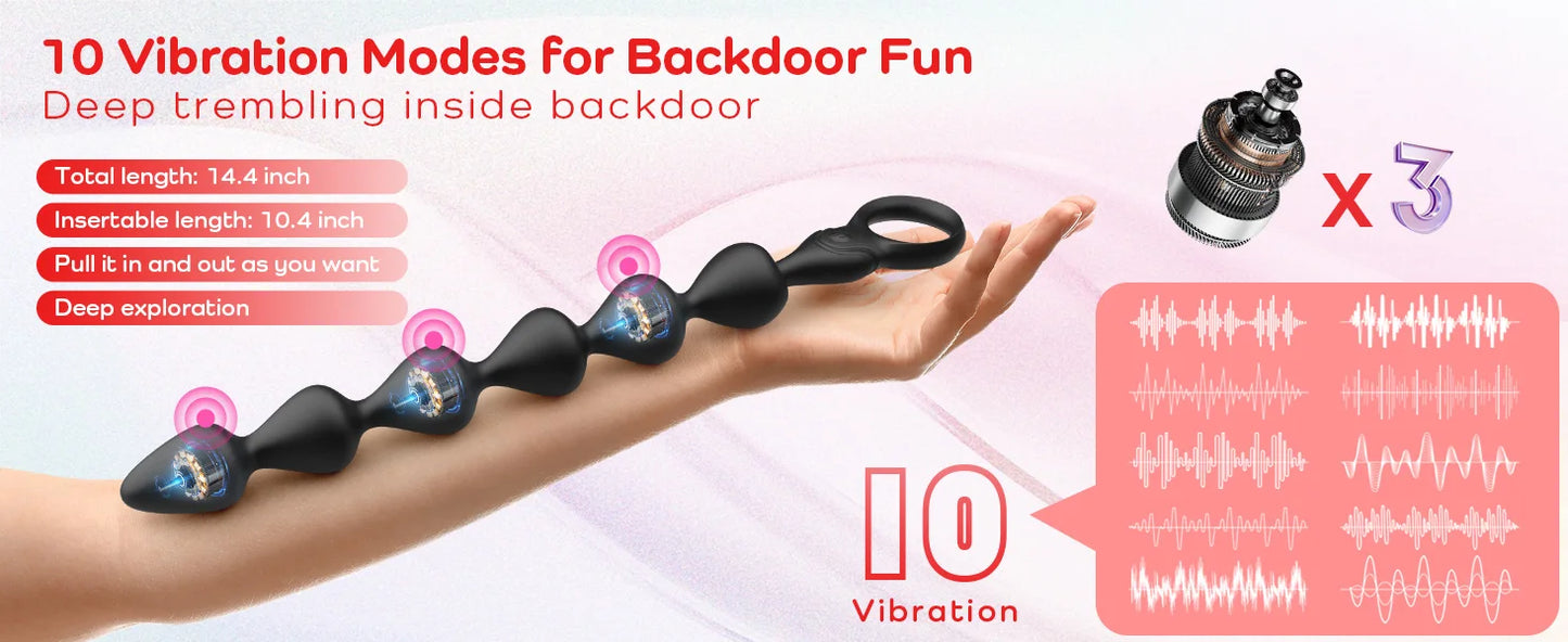Anal Bead Vibrator For Men Vagina Clitoris Stimulator Vibrating Butt Plugs Huge Anal Dildo Prostate Massage Adult Sex Toys 18+