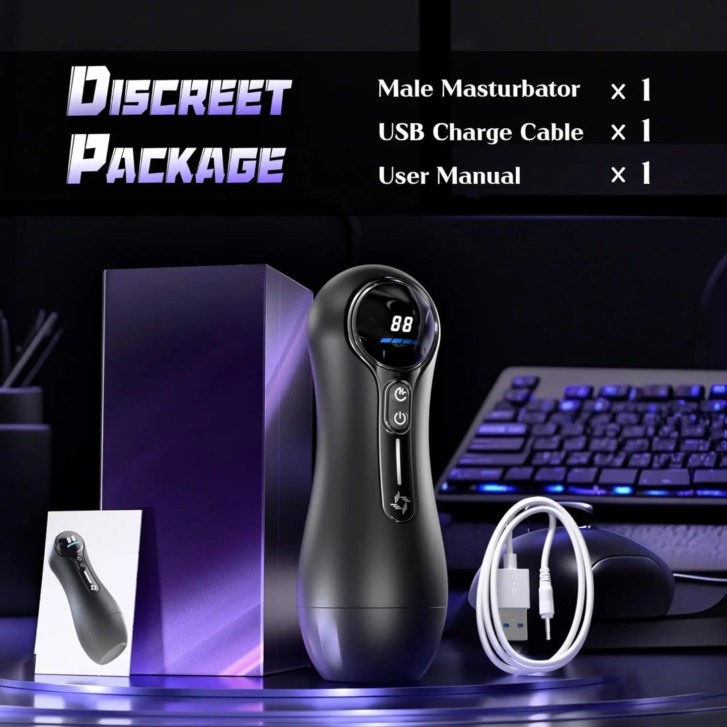Male Masturbator Penis Pump Adult Sex Toys with 4 Sucking 9 Vibration Modes LED Display Pocket Pussy Realistic Vagina for 18 Men