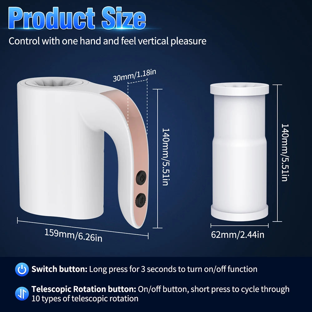 Automatic Telescopic Rotating Sex Toy for Male Masturbator Cup Vibrator Suction Blowjob Machine Masturbate Toys Adult Supplies