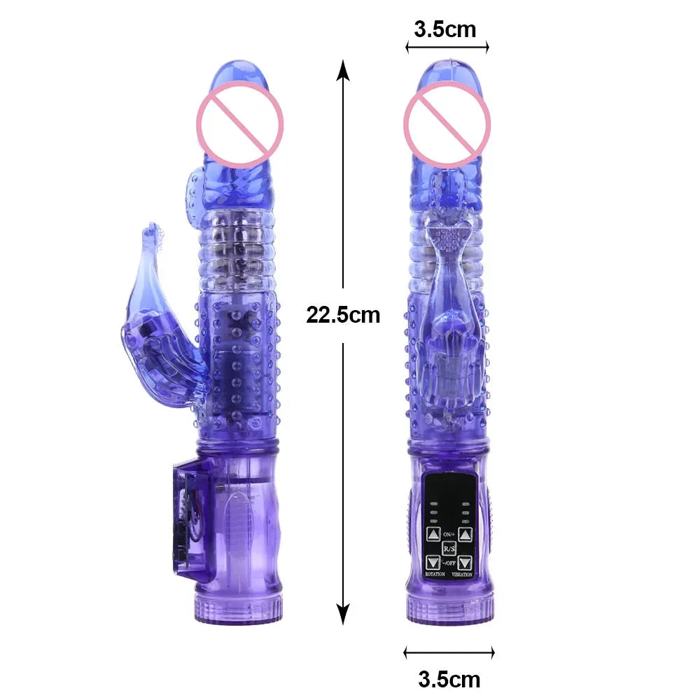 22cm Rotating Beads Vibrators For Women Clitoris Stimulator Vaginal Anal Plug Dildos Female Masturbator Sex Toys Erotic Products