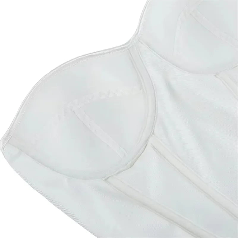 Corsets Bustiers for Women Overbust Corset With Cup Corselet Top Sexy Bridal Costume Long Torso Hourglass Waist Korsett White