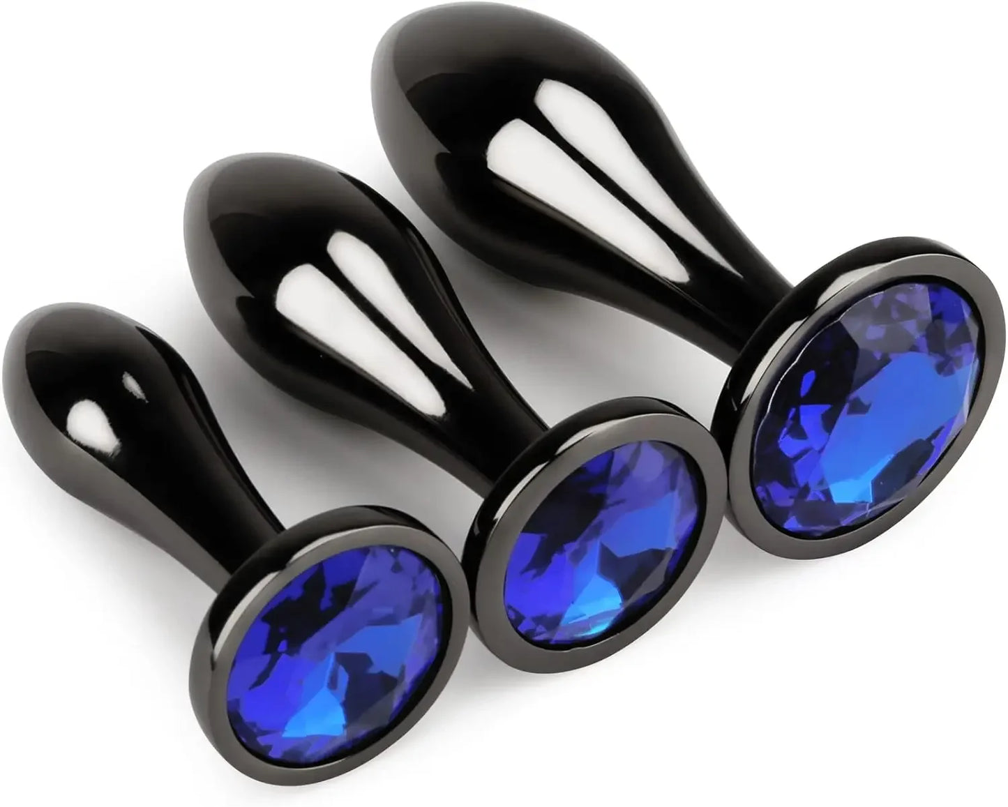 Anal Butt Plug 3Pcs Set Safety Metal Anal Butt Plug Sex Toys with Crystal Diamond Beginner Anal Toys for Adult Unisex Adult Toys