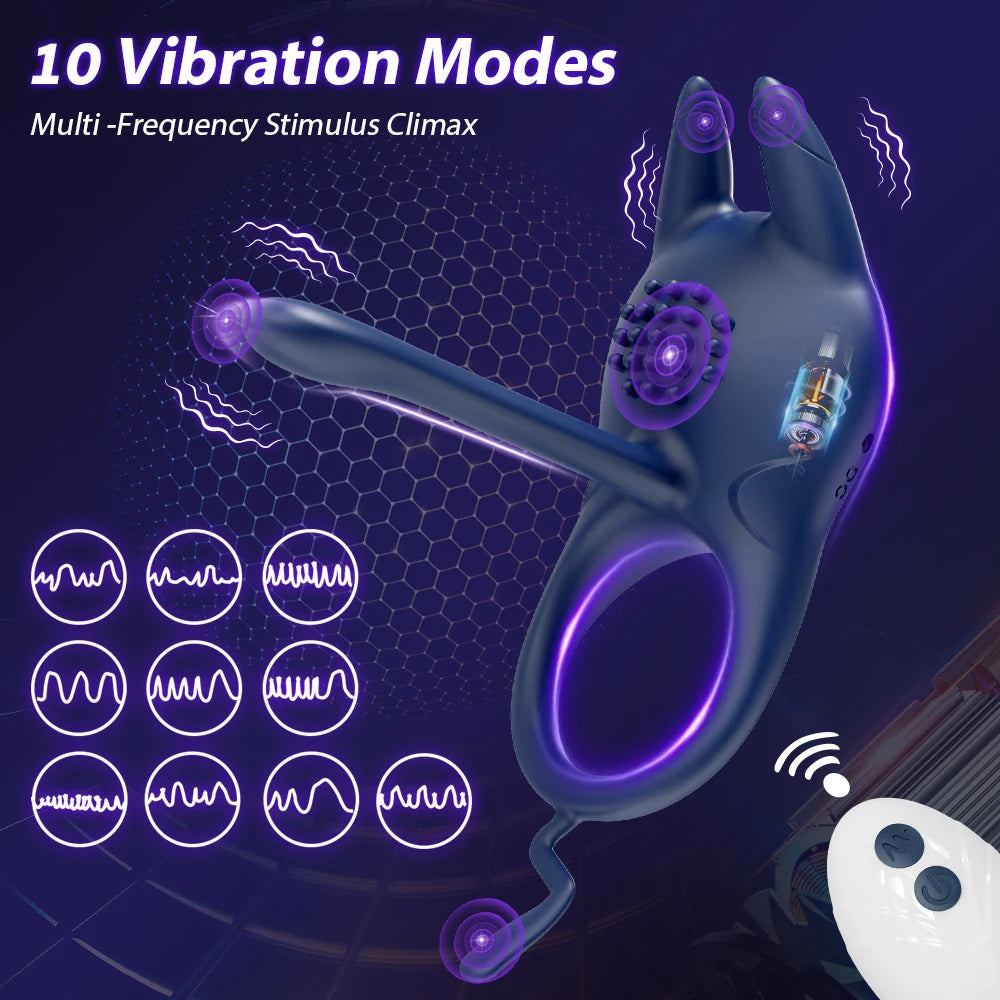 Vibrating Cock Ring for Men Delay Ejaculation Penis Ring Male Penis Massager Vibrator Clitoral Stimulation Sex Toys for Couples