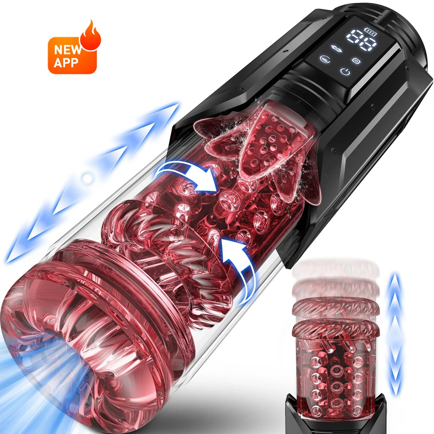 Male Masturbator Sex Toys for Men Penis Pump Stroker Sucking Thrusting Rotating Licking Pocket Pussy Blowjob APP Sex Machine
