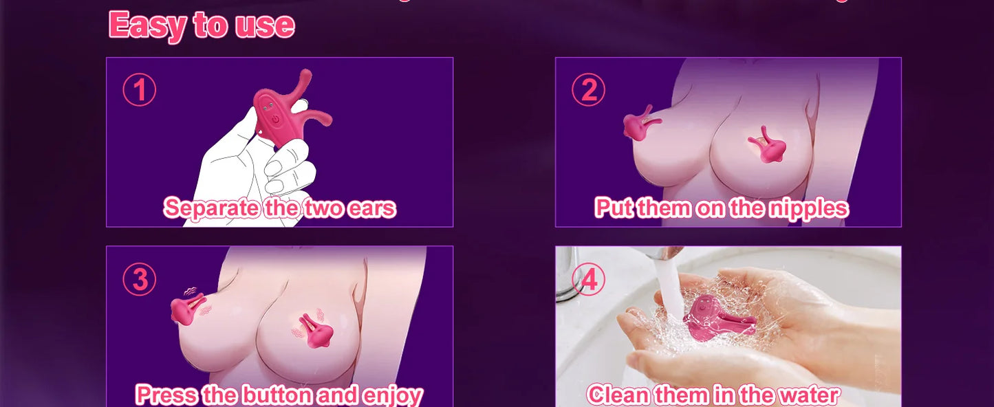 Nipple Vibrator Vibrating Nipple Clamps Women Sex Toys Clip Breast Massage Stimulation Masturbator BDSM Adult Toys for Female