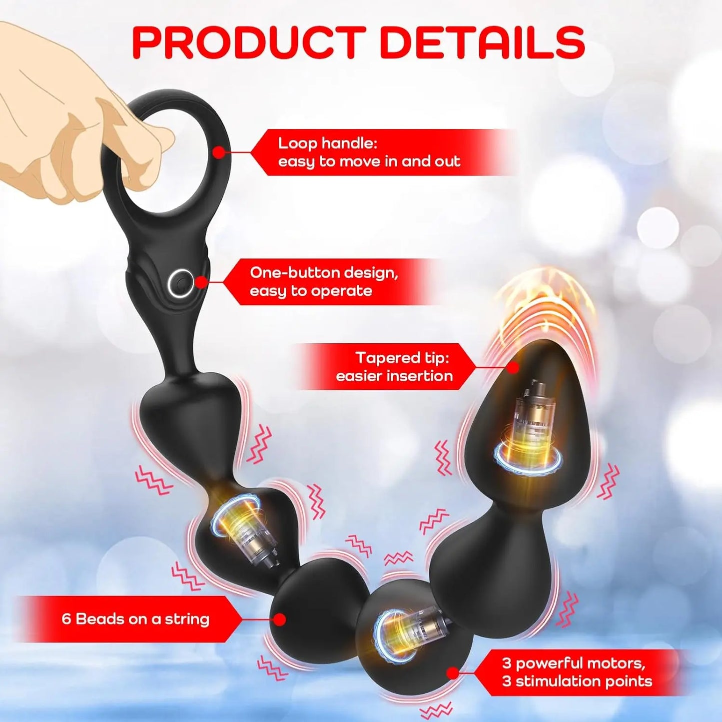 Anal Bead Vibrator For Men Vagina Clitoris Stimulator Vibrating Butt Plugs Huge Anal Dildo Prostate Massage Adult Sex Toys 18+