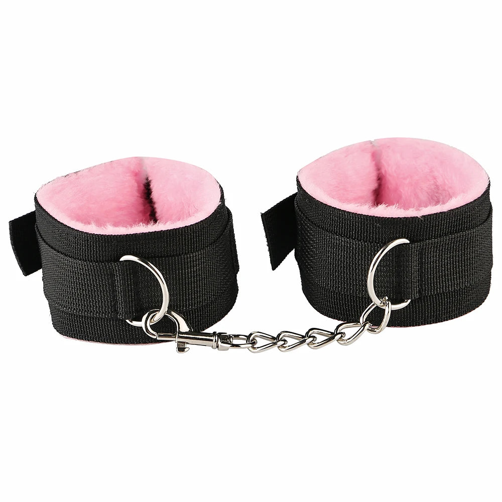 BDSM Bondage Kit Stainless Steel Extendable Spreader Bar Slave Handcuffs Ankle Cuffs Fetish Restraints Set Sex Toys for Couples