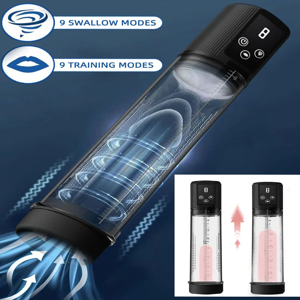 Electric Penis Pump Adult Male Sex Toys Dick Enlarger With 9 Suction Intensities Male Masturbators With Penis Enlargement Tool