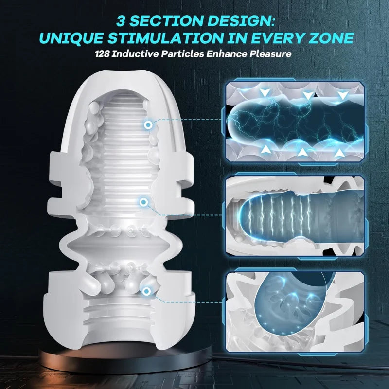 Automatic Telescoping Male Masturbator Cup Penis Pump Pocket Pussy with 9 in 1 Suction Vibrating Modes App Controll Sex Toy