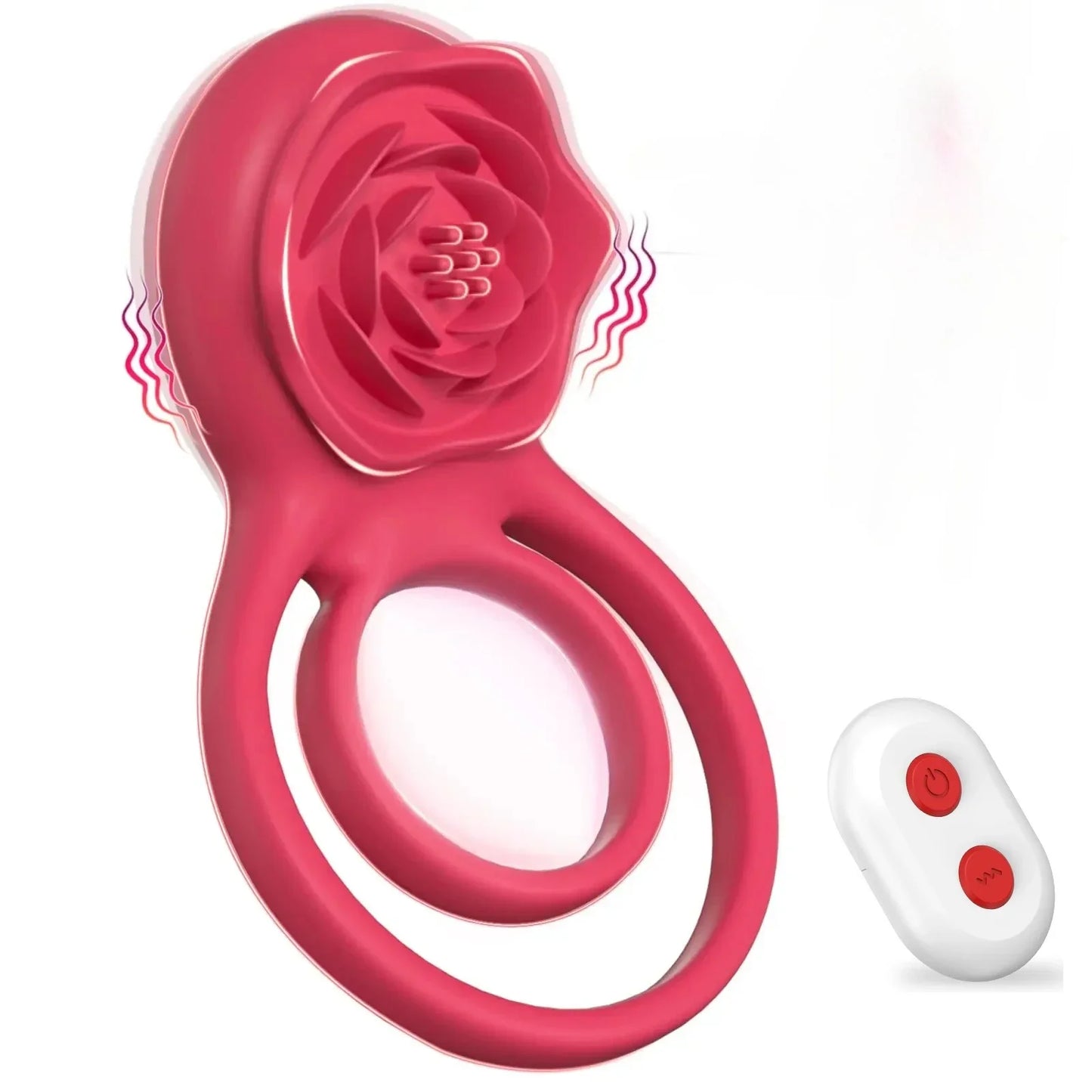 Rose Penis Cock Ring Vibrator Powerful Penis Ring Delay Ejaculation Female G-spot Clitoral Massager Adult Sexy Toys for Couple