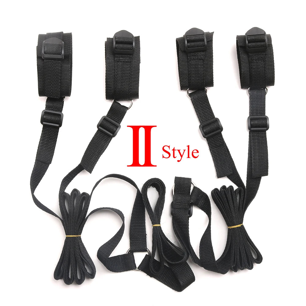 BDSM Bed Strap Bondage Alternative Binding on The Bed with Plush Binding Sex Toys,Flirting Handcuffs Footcuffs,Sm Self Bondage
