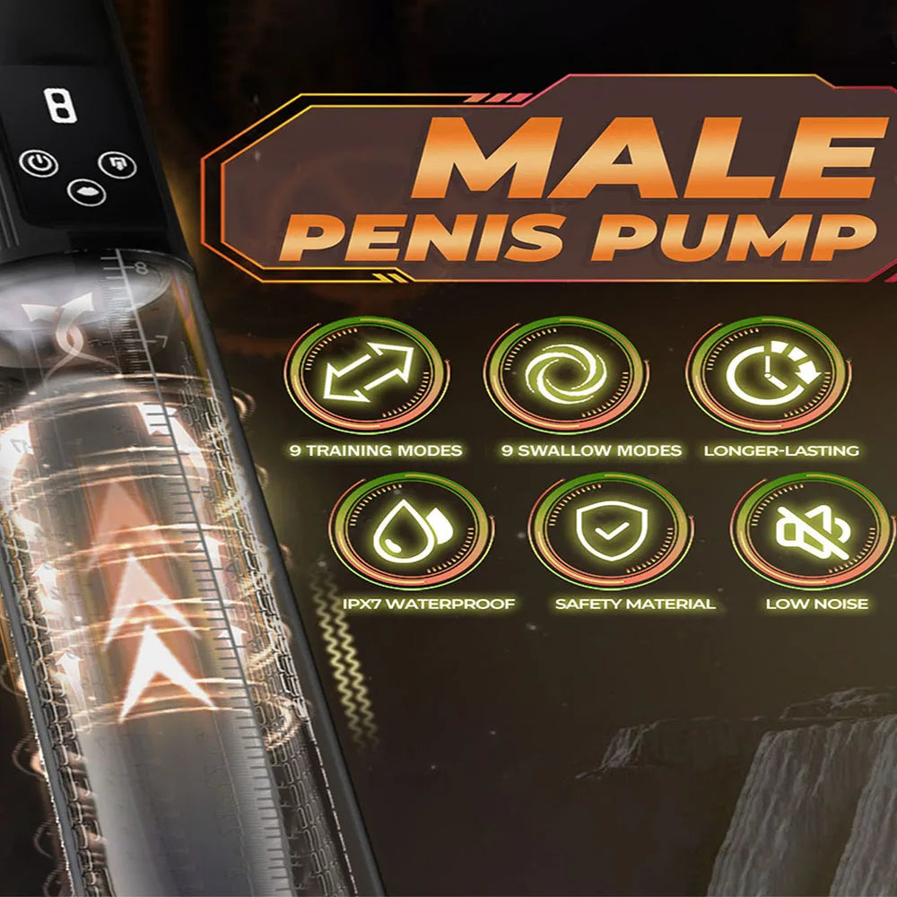 Electric Penis Pump Adult Male Sex Toys Dick Enlarger With 9 Suction Intensities Male Masturbators With Penis Enlargement Tool