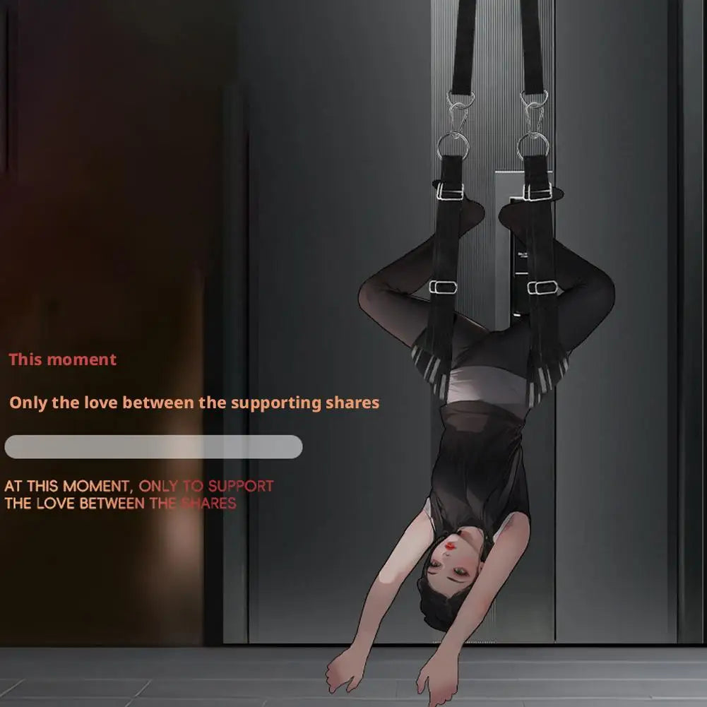 BDSM Door Sex Swing Sex Toys Bondage Slave Sex Slings Hanging Door Handcuffs Leg Restraints Spreader Adult Toys for Women Couple