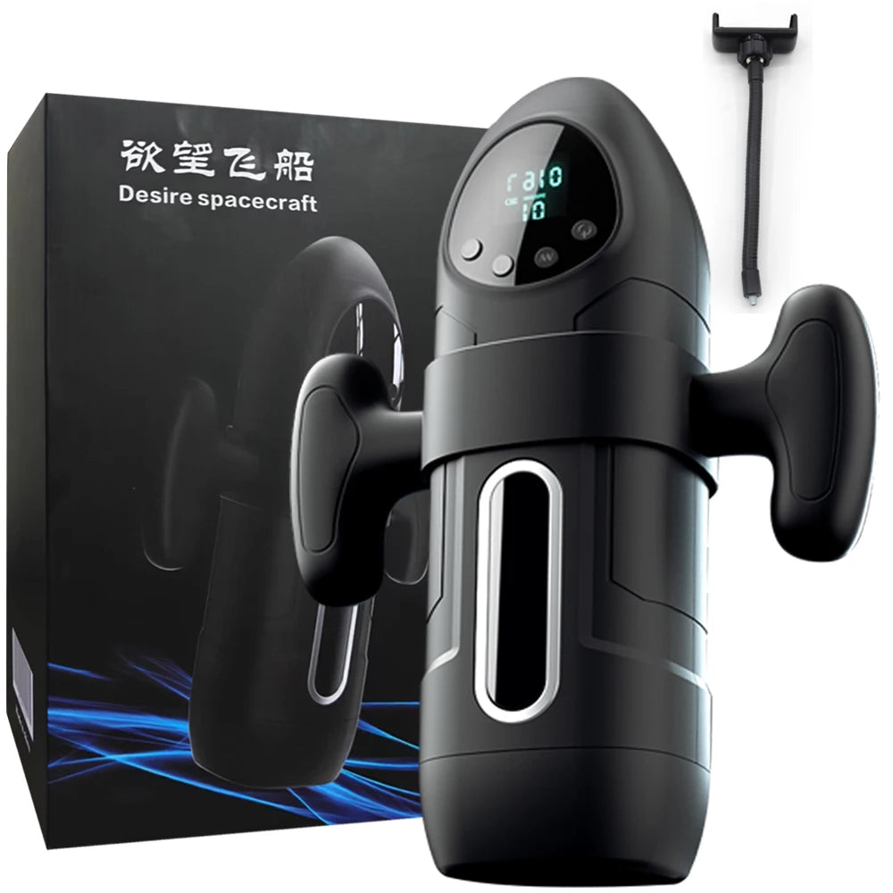 Male Vibrator Automatic Thrusting Sucking Sex Machines Pussy Penis Sleeve Blowjob with Handle LCD Display Pocket Male Adult Toys