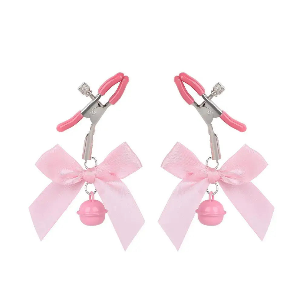 BDSM Sexy Bow Adjustable Nipple Clamp Breast Bdsm Small Bell Adult Fetish Flirting Teasing Sex Toy For Couple Nipple Clip Breast