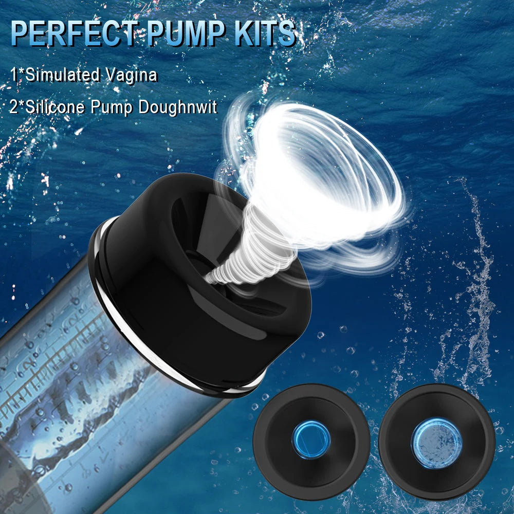 Electric Penis Pump Penis Enlarger Vacuum Pump Sex Toys IPX7 Waterproof  Penile Bigger Trainer Masturbator Penis Enlargement