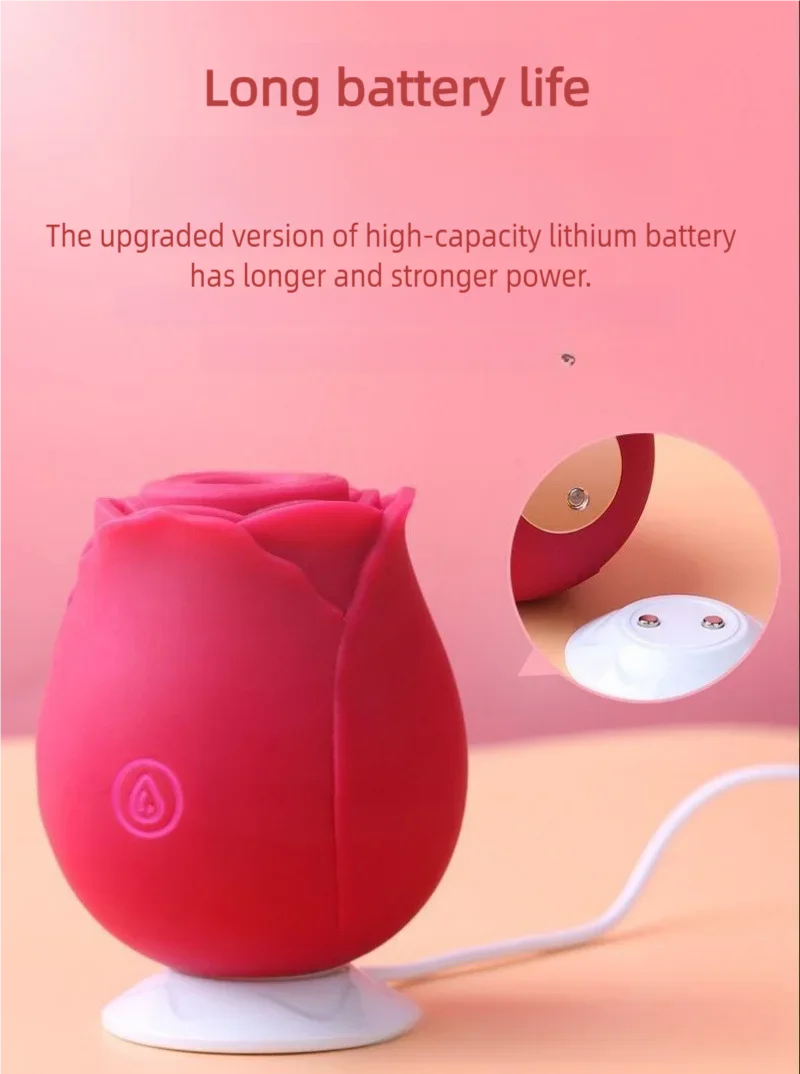 3-in-1 Nipple Clitoris Stimulation Sucking Toys Vibrators Dildos 10-Frequency Vibrators Rose Design Sex Toys - GIOIO