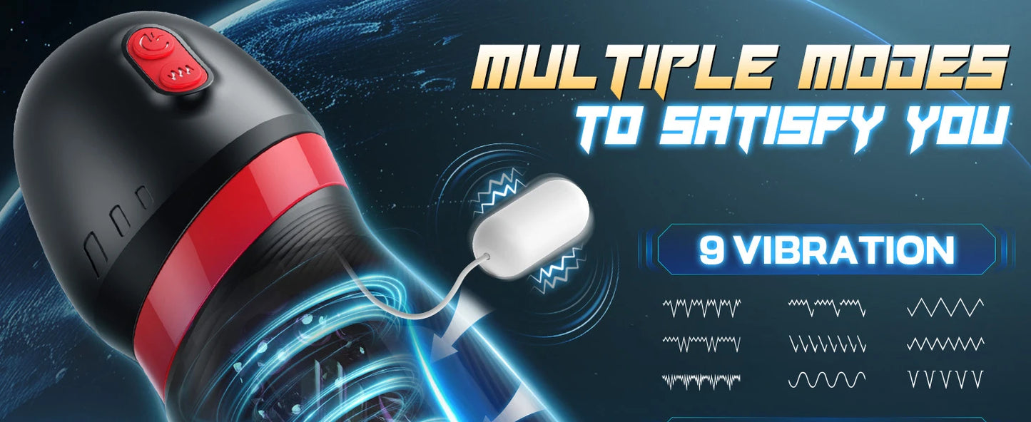 Automatic Telescoping Male Masturbator Cup Penis Pump Pocket Pussy with 9 in 1 Suction Vibrating Modes App Controll Sex Toy