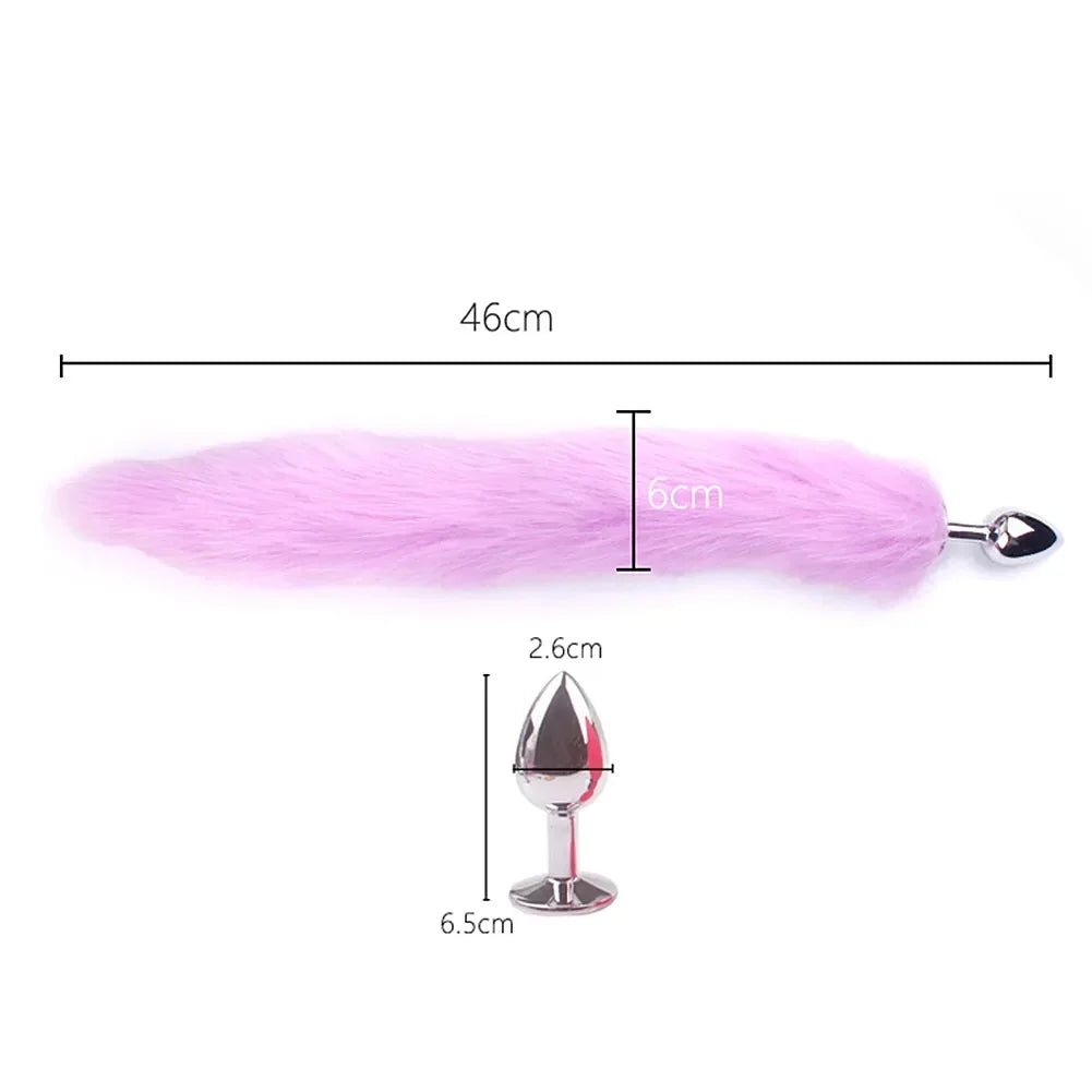 Anal Plug Metal Long Tail Anal Toys Sexy Fox Tail Anal Plug Adult Products Cosplay Sex Toys for Woman Men BDSM Beginner Sex Toys