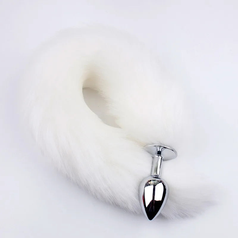 Anal Plug Metal Long Tail Anal Toys Sexy Fox Tail Anal Plug Adult Products Cosplay Sex Toys for Woman Men BDSM Beginner Sex Toys