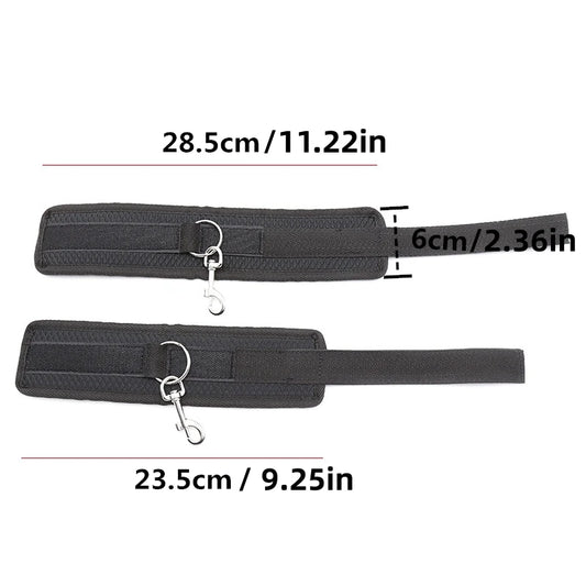 Restraint Set BDSM Bondage Handcuffs & Ankle Cuffs Slave On The Bed Open Leg Flirt Sex Toys For Women Couples Erotic Adult Game