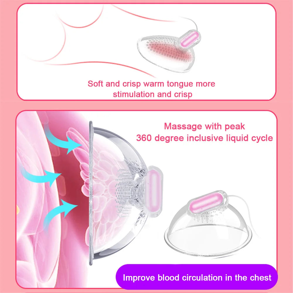 Nipple Licking Vibrator Sex Toys for Women Nipple Stimulation Licking Vagina Vacuum Pump Clitoris Breast Massage Vibrator