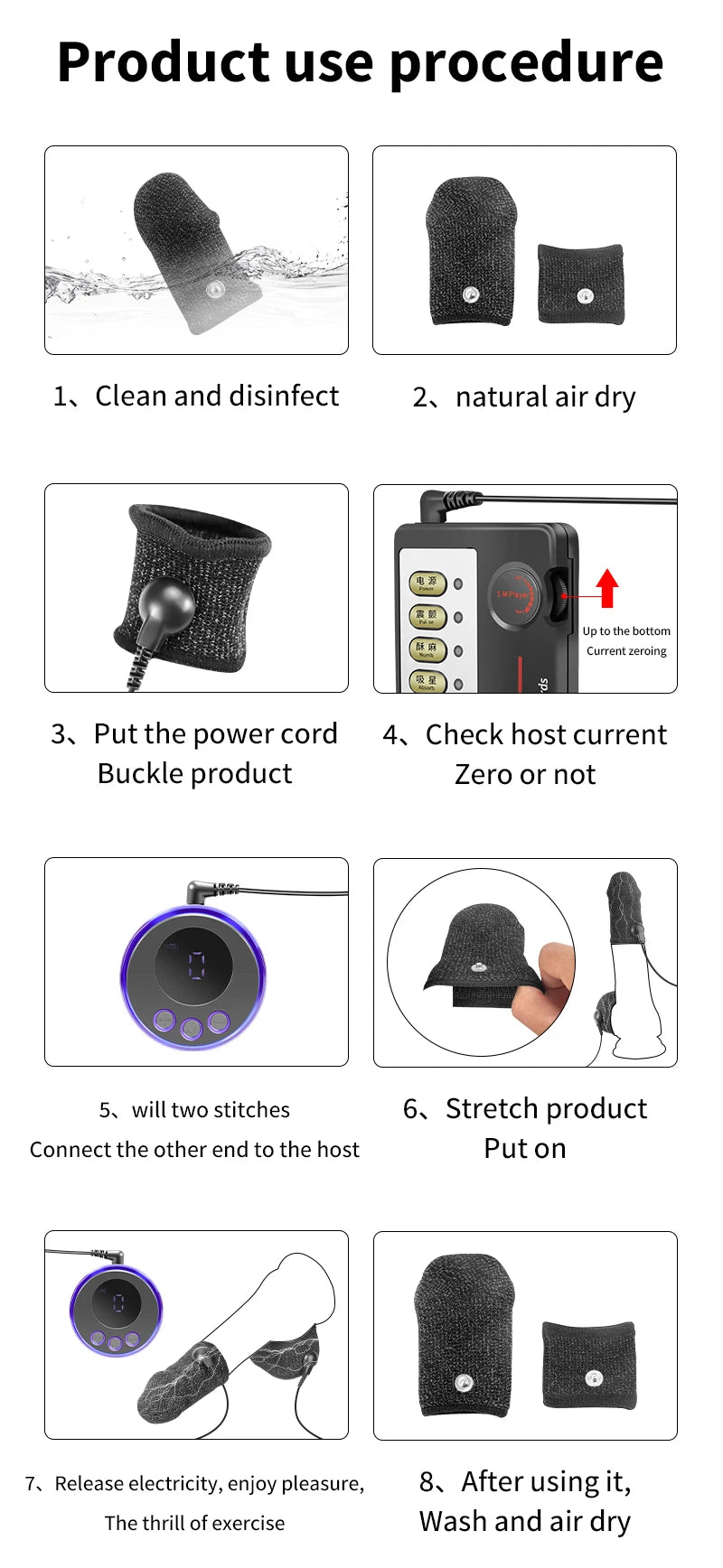 Electric Shock Penis Ring Fabric Massage Scrotum Sleeve Men Dick Testicles Scrotum Chastity Cage Cock Ring Adult Sex Toys