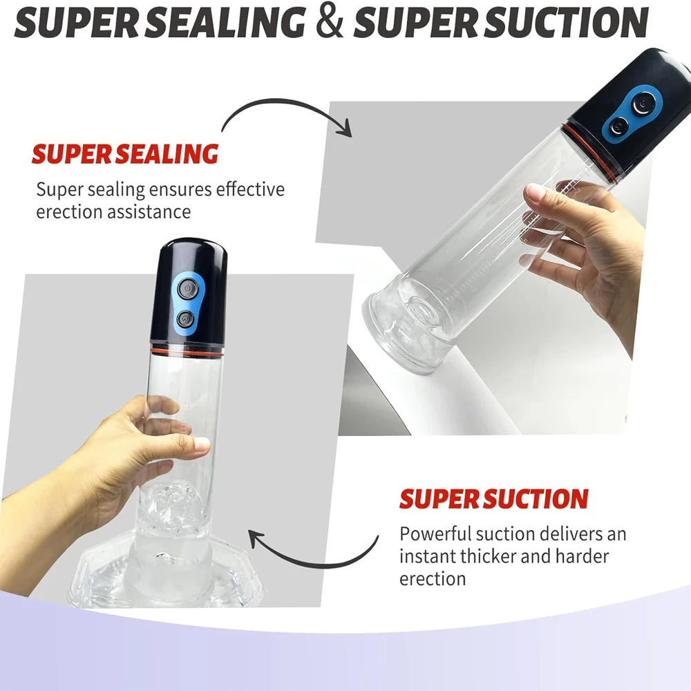 Electric Penis Pump Penis Enlarger Vacuum Pump Sex Toys for Men Penile Bigger Trainer Adult Male Masturbator Penis Enlargement