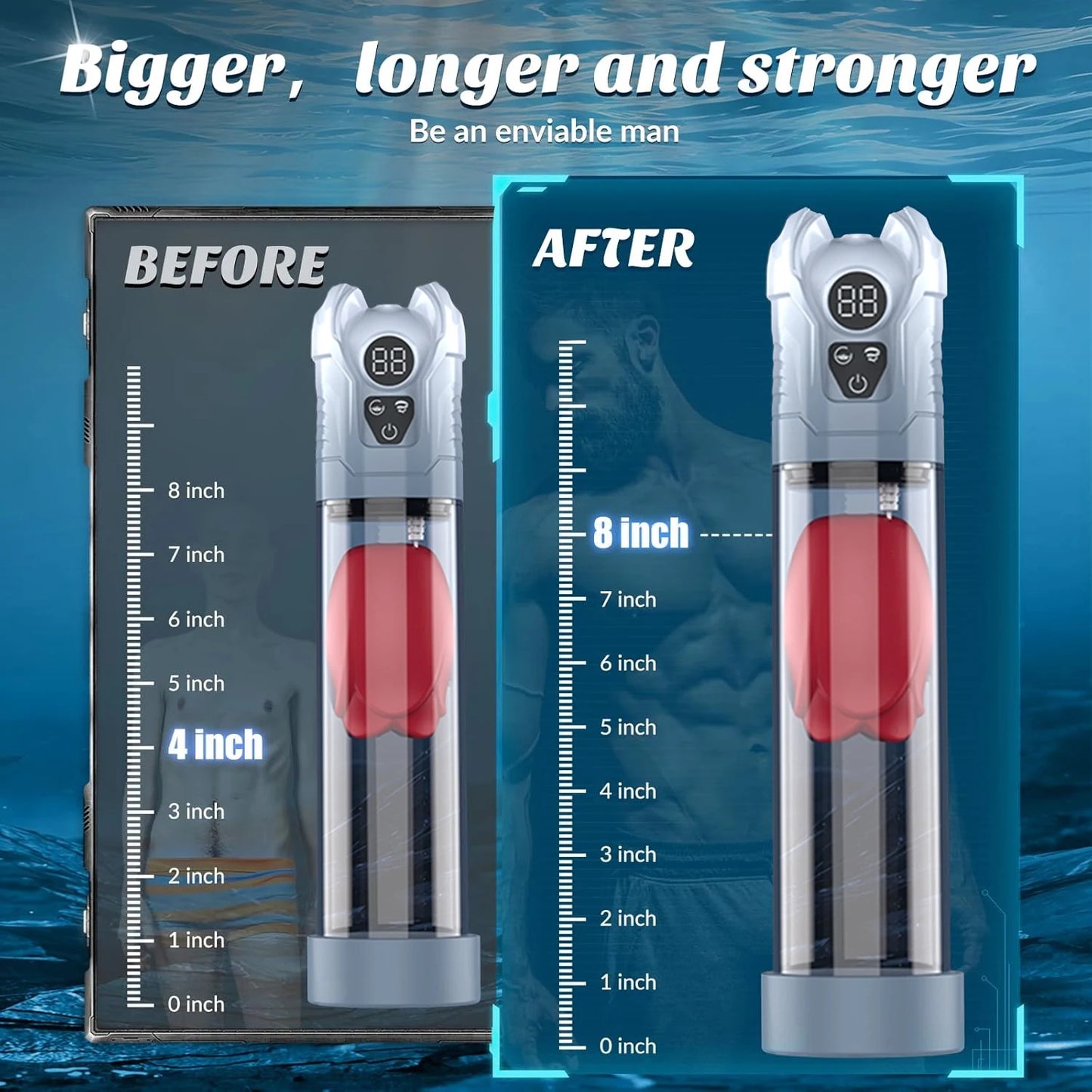 Electric Penis Pump with 5 Suction 6 Training Modes Automatic Male Masturbator LCD Pumps Enlargers Ault Sex Toys For Men