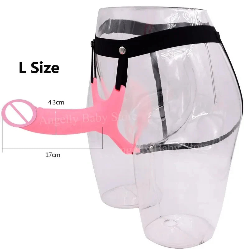 GaGu Hollow Silicone Strapon Dildo For Men Penis Pump Extend Strap On Dildo No Vibration Strap-On Penis Extender With Harness