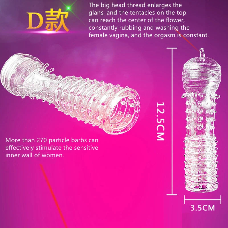 Penis Sleeve Cock Rings Penis Trainer Delay Ejaculation Penis Rings High Elasticity Time Lasting Sex Toys for Men Silicone Semen