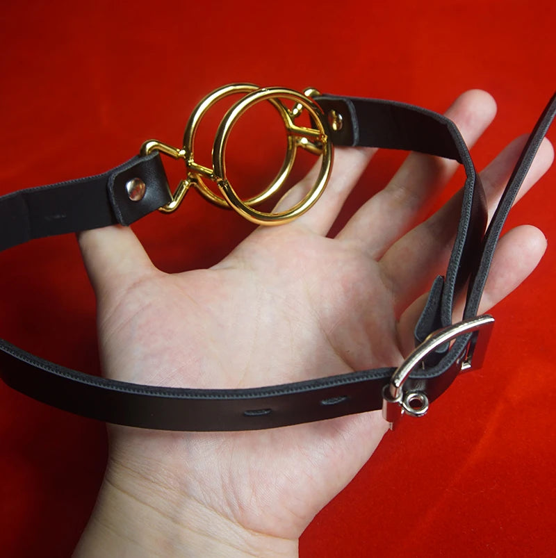 BDSM Mouth Ring Gag Deep Throat,Double Round Slave O-Ring Gags Bondage,Submissive Sex Toys for Couples,Restrsaints,Adult Games