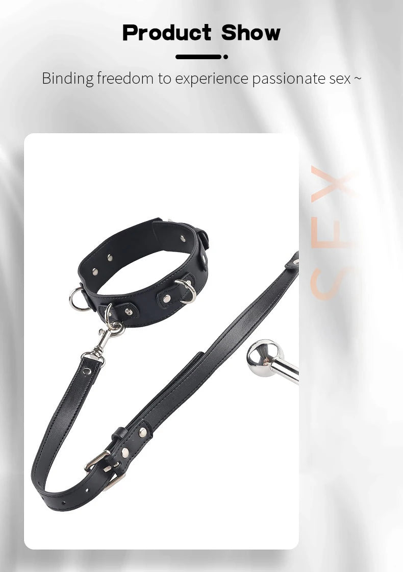 BDSM Sex Bondage Kit Restraints Bondage Restraints Metal Anal Hook Harness Necklace Bondage Handcuffs Adult Sex Toys Bondage Set