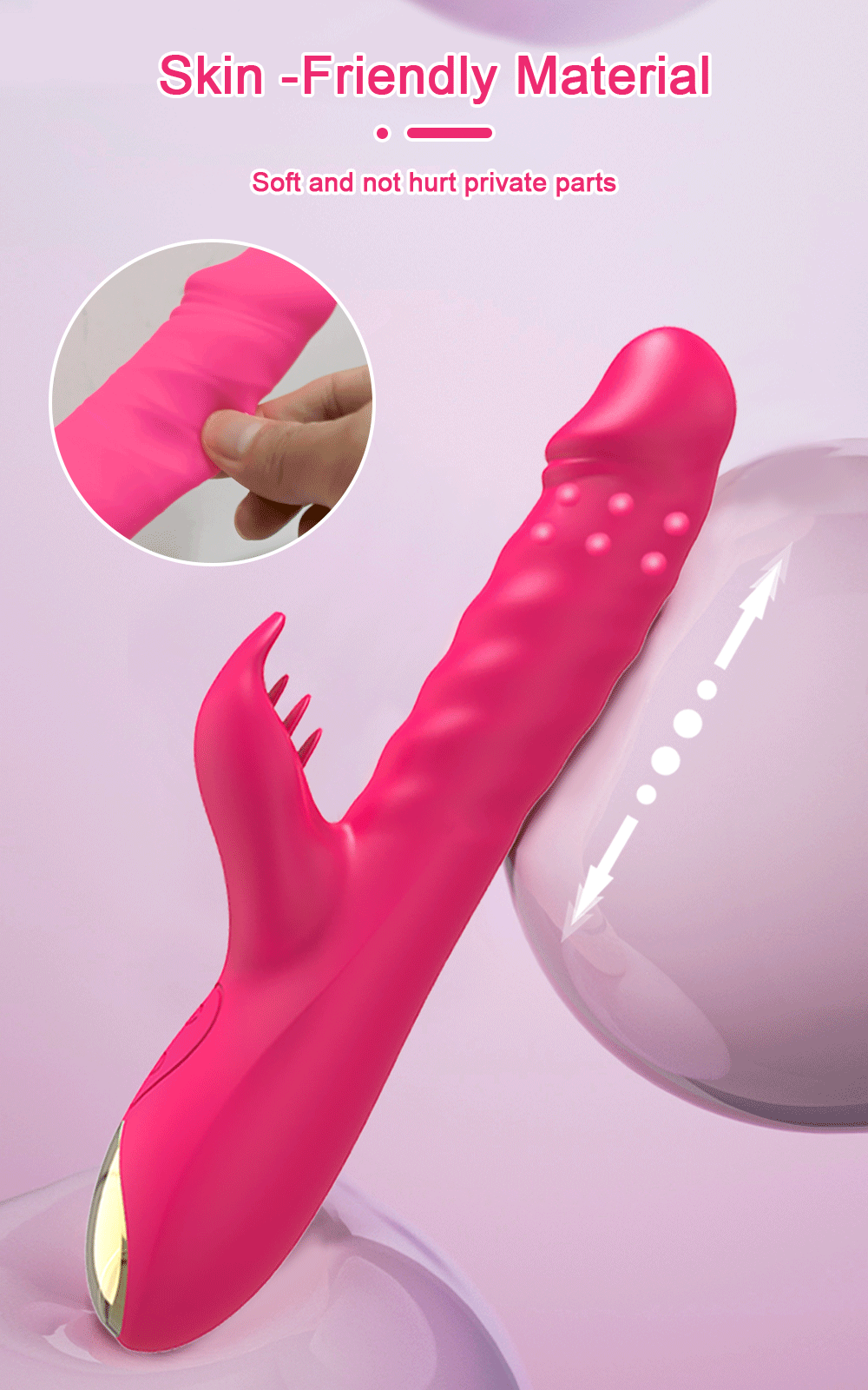 Rabbit Vibrator G-Spot Vaginal Stimulator Telescopic Clitoral Female Masturbator Massager Licking Dildo Adult Sex Toys for Women