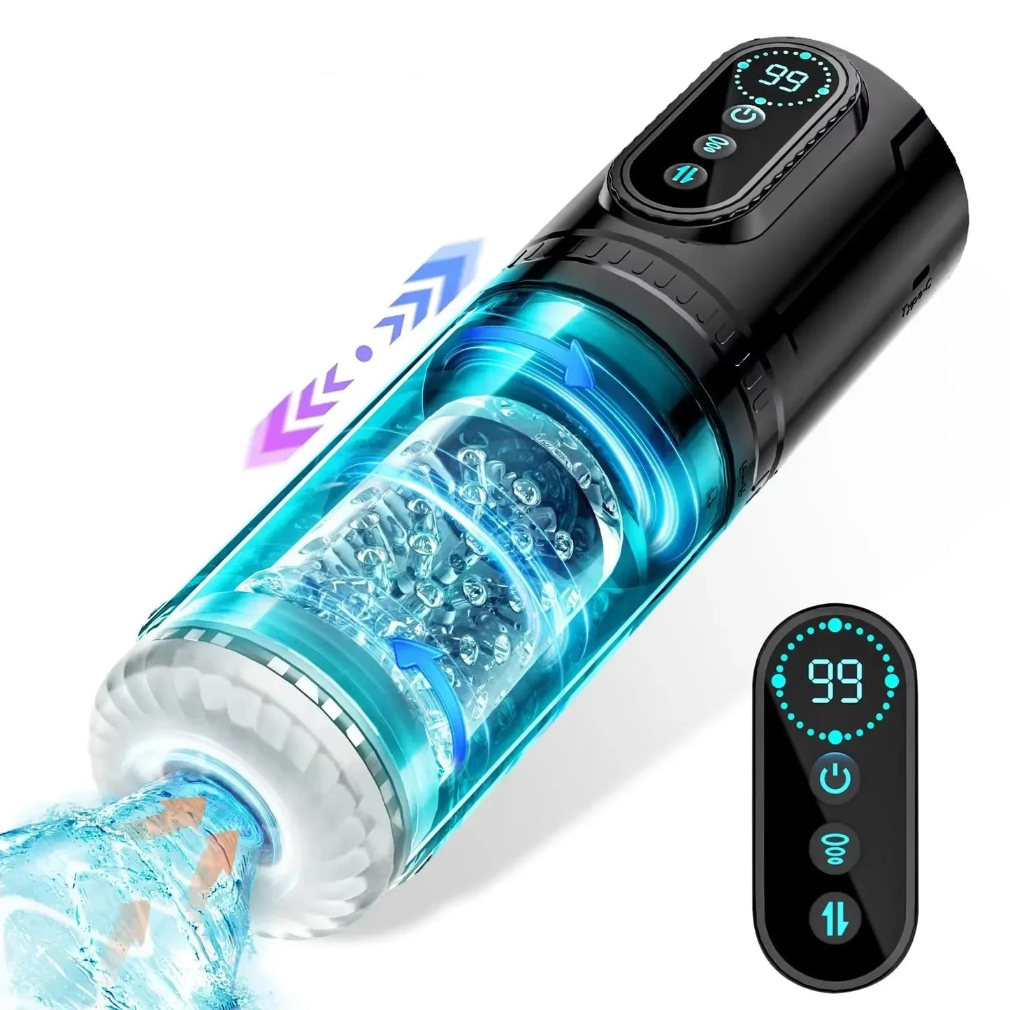 Automatic Telescoping Male Masturbator Cup Penis Pump Pocket Pussy with 9 in 1 Suction Vibrating Modes App Controll Sex Toy