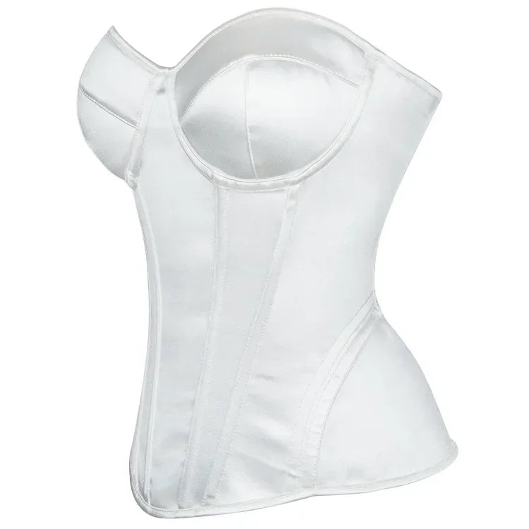 Corsets Bustiers for Women Overbust Corset With Cup Corselet Top Sexy Bridal Costume Long Torso Hourglass Waist Korsett White