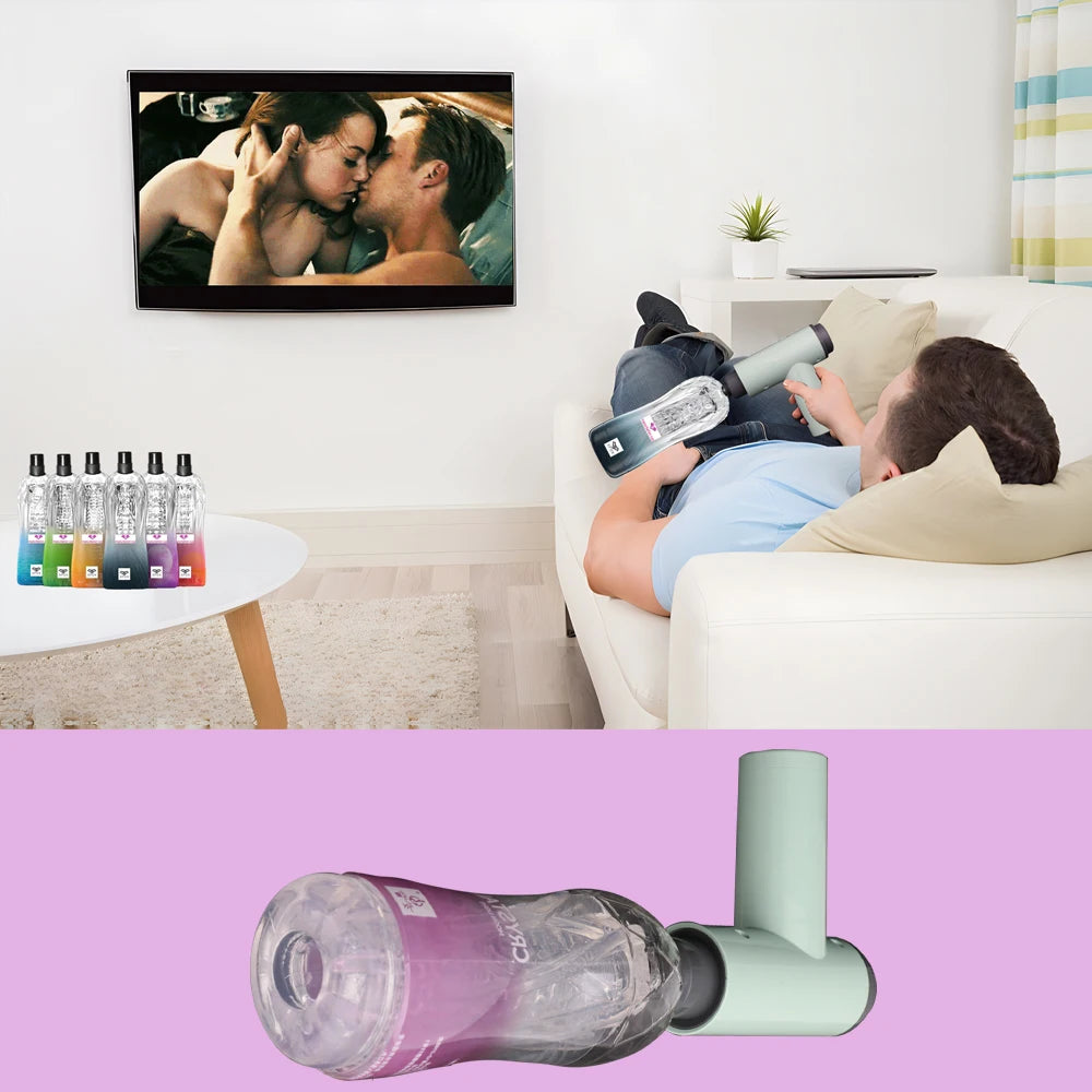 Massage Gun Male Masturbator Cup Sex Toys Vagina Adult Endurance Exercise Electric Telescopic vibration Mastubators Cup for Men